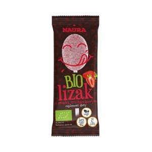 Lizak pudrowy o smaku truskawkowym BIO 6 g