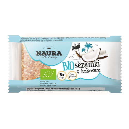 Naura Sezamki z kokosem BIO 27 g.jpeg