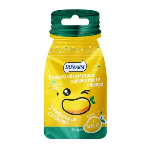 Drażetki odświeżające o smaku mango i mięty z witamina C, 16 g